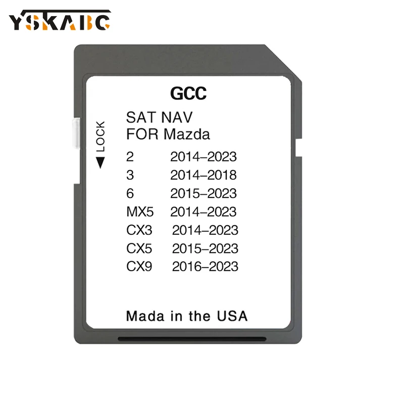 SD Memory Card Navigation for Mazda 2/3/6/MX5/CX5/CX9 Car Navi Systems GPS Update General GCC Gulf Area Middle East maps 2024