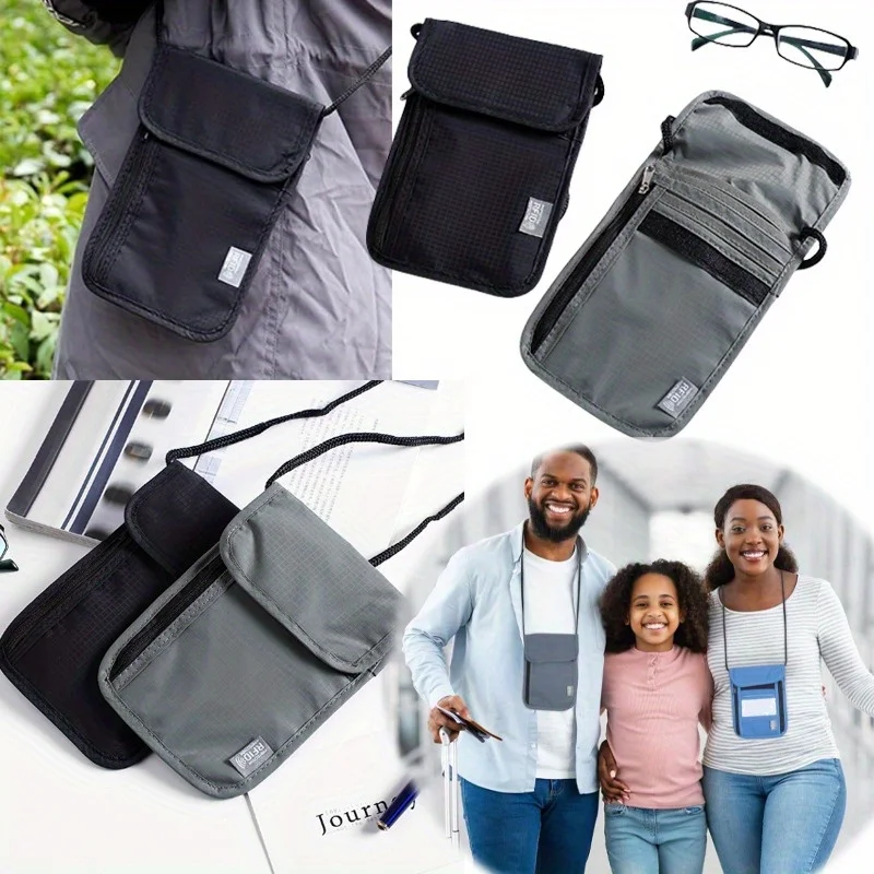 Neck Wallet Passport Holder Neck Pouch Blocking Waterproof Neck Travel Wallet for Women & Men