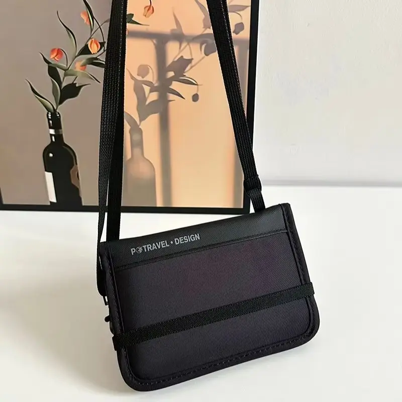RFID Blocking Anti-Theft Passport Holder Wallet, Waterproof Crossbody Travel Document Organizer, Lightweight Mini Card Pouch