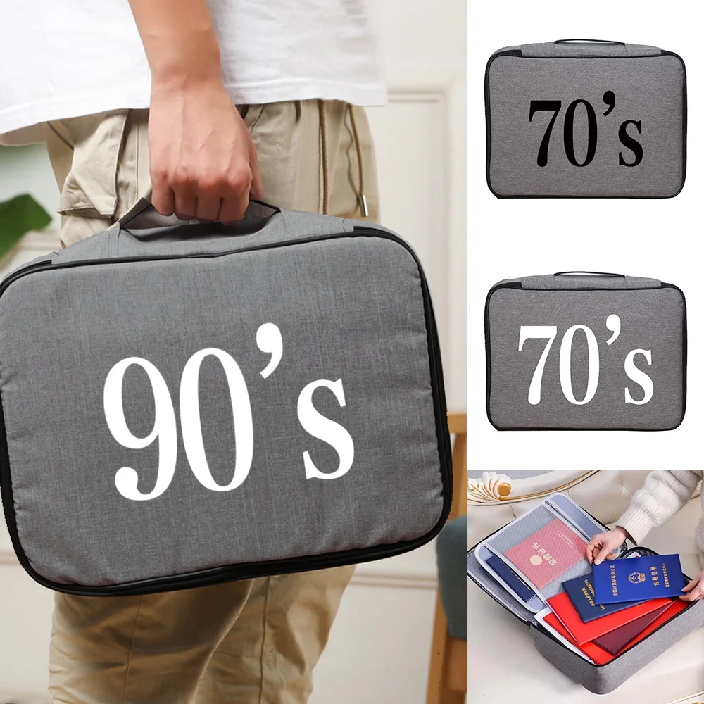 Luggage Case Handbag Unisex Outdoor Travel Credentials Credit Card Wallet Storage Bag Years Print Waterproof Documents Organizer