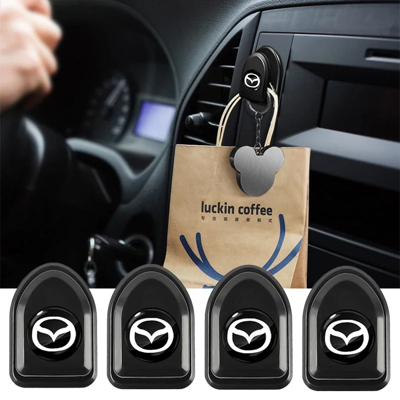 2/4Pcs Mini Car Hooks USB Cable Headphone Key Storage Hooks Car Goods For Mazda 2 3 4 5 6 7 8 323 626 CX5 CX7 CX9 RX8 MX3 MX5
