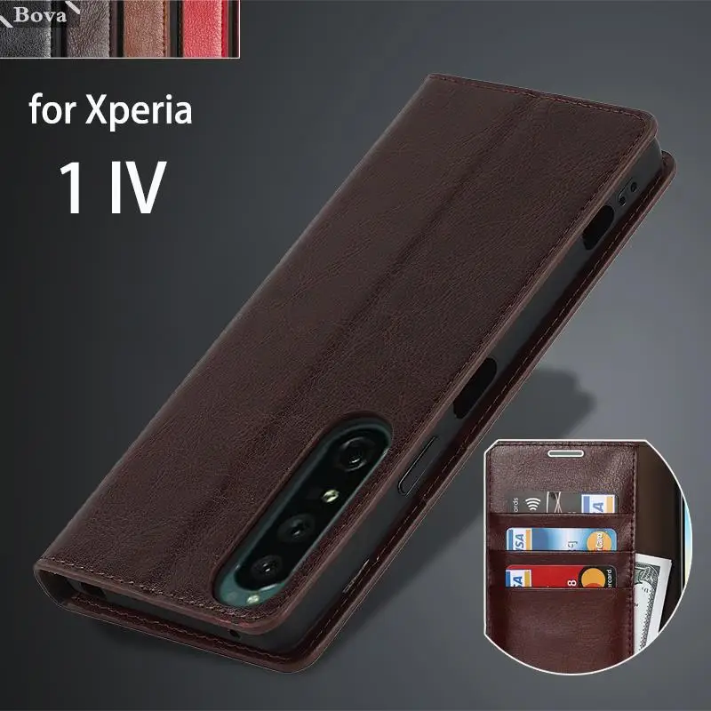 Deluxe Wallet Case for Sony Xperia 1 IV Premium Artificial leather Case for Sony Xperia 1 III II Flip Cover Bags Fundas Coque