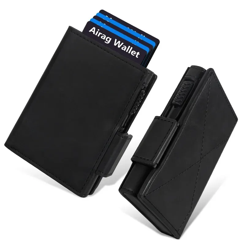 Slim men's wallet with RFID,Premium Aluminum RFID Blocking Minimalist Wallet for Men,Pop-Up Card  Bank Cardholder Case for Men