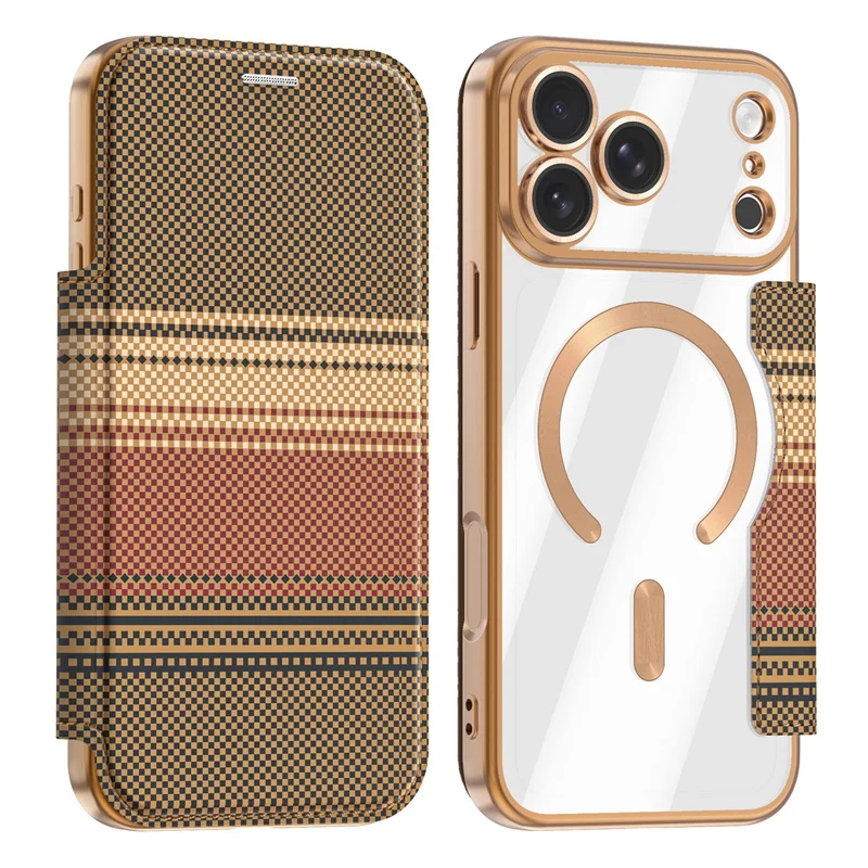 Luxury Carbon Fiber Texture Flip Leather Wallet Magnetic Case For iPhone 15 16 17 Pro Max 14 13 12 11 Card Bag For Magsafe Cover