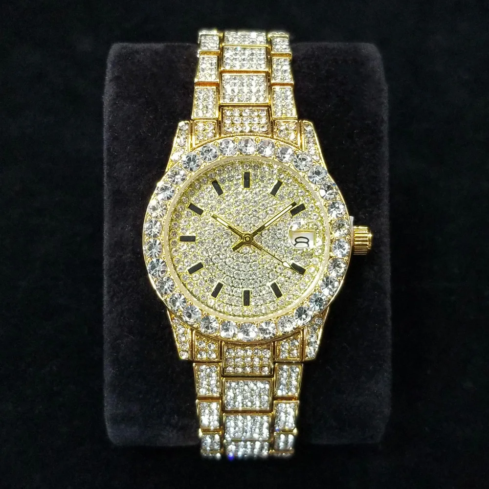 Classic Luxury Diamond Watches Women Fashion Bling Quartz Wristwatch Stainless Steel Iced Out Wedding Dress Accessories Watch