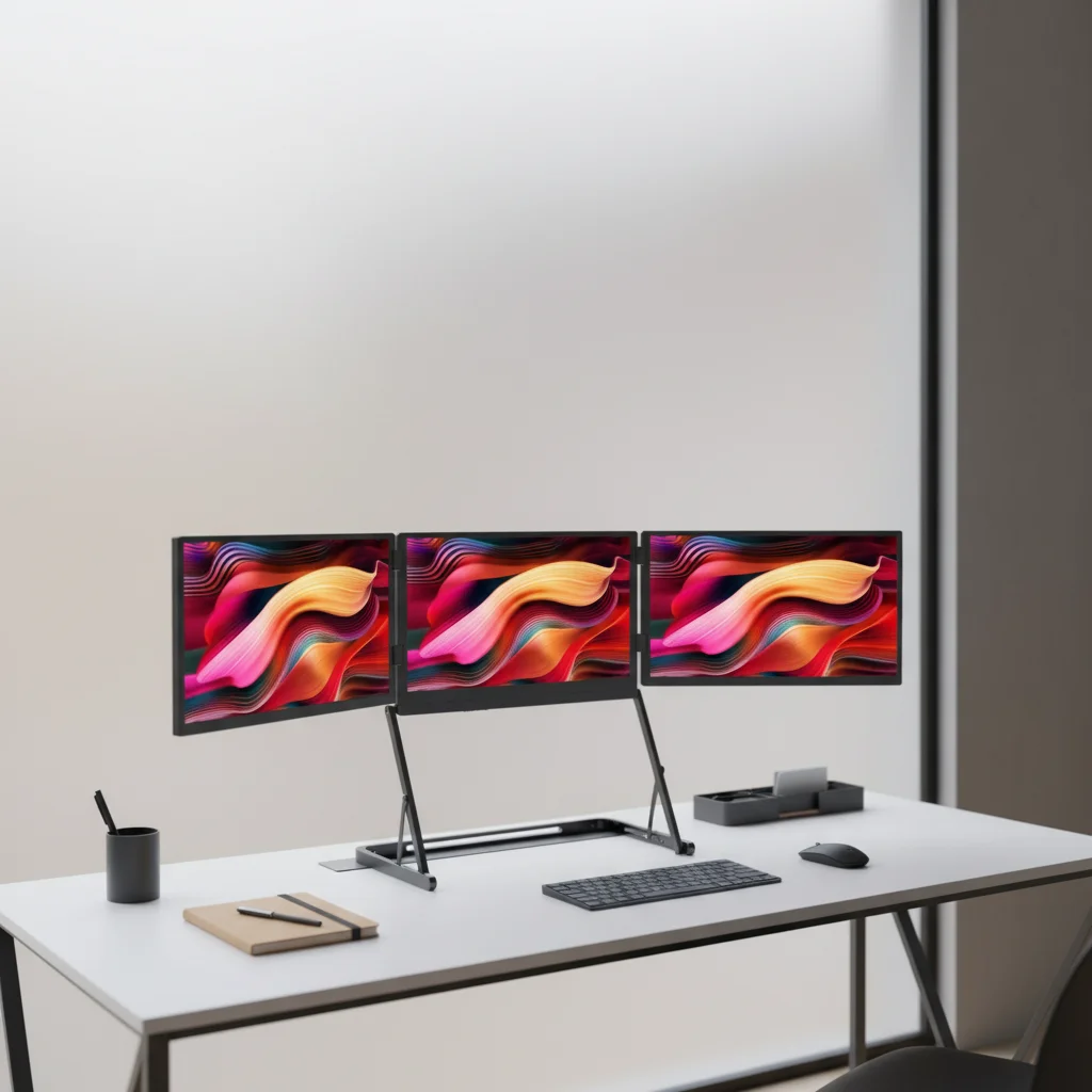 15.6 Inch Portable Type C IPS Gaming Series Ergonomic Adjustable Stand FHD Resolution Triple Screen Monitor