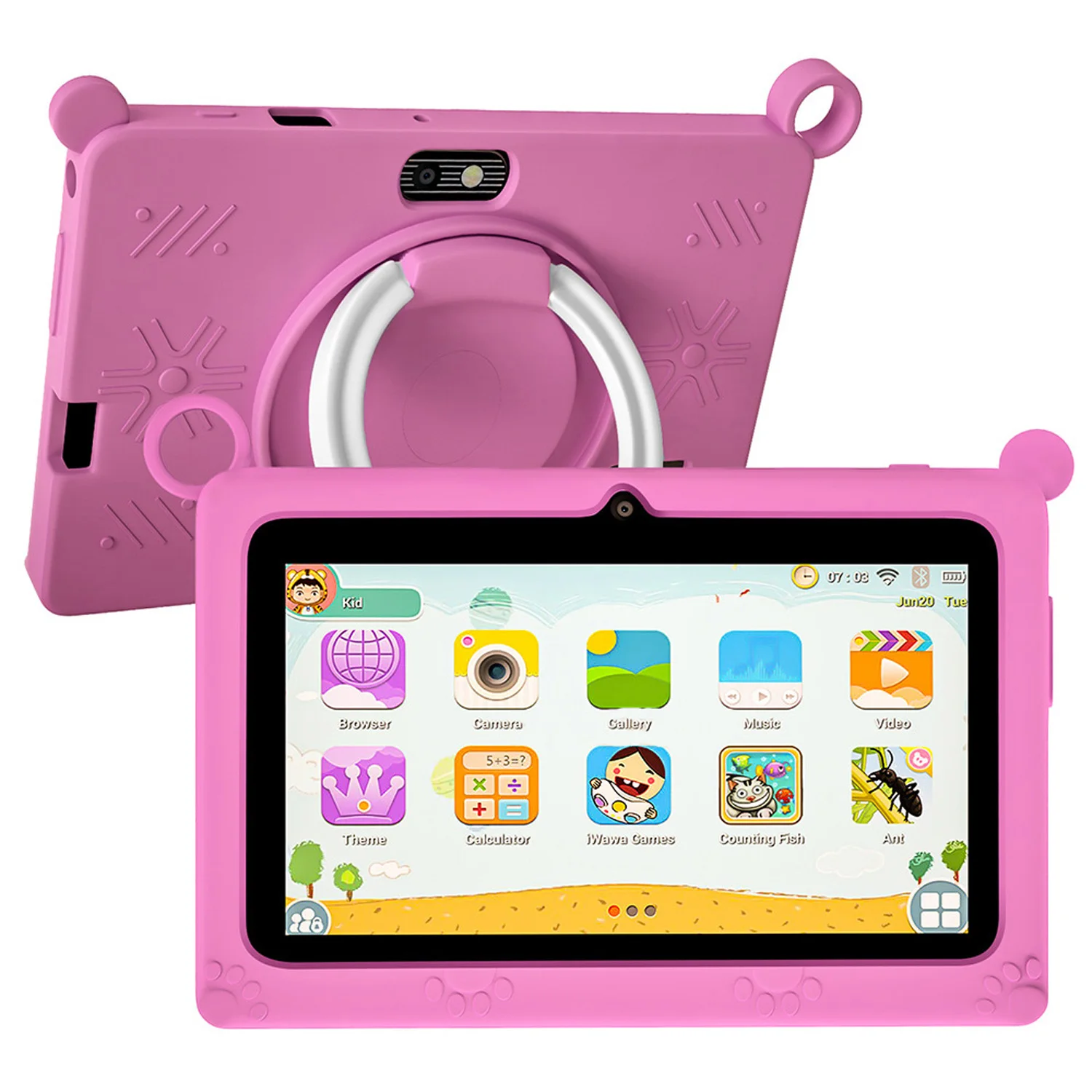 BDF Children's Tablet New 7 Inch Google Learning Education Games Tablets Quad Core 4GB RAM 64GB ROM WiFi Bluetooth Dual Cameras