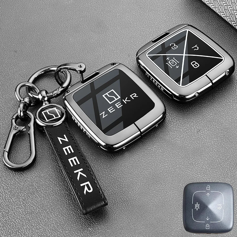 Car Styling Zinc Alloy TPU Smart Fob Key Case Cover Holder Chain For ZEEKR MIX 7X 8X 001FR 007 009 Interior Accessories