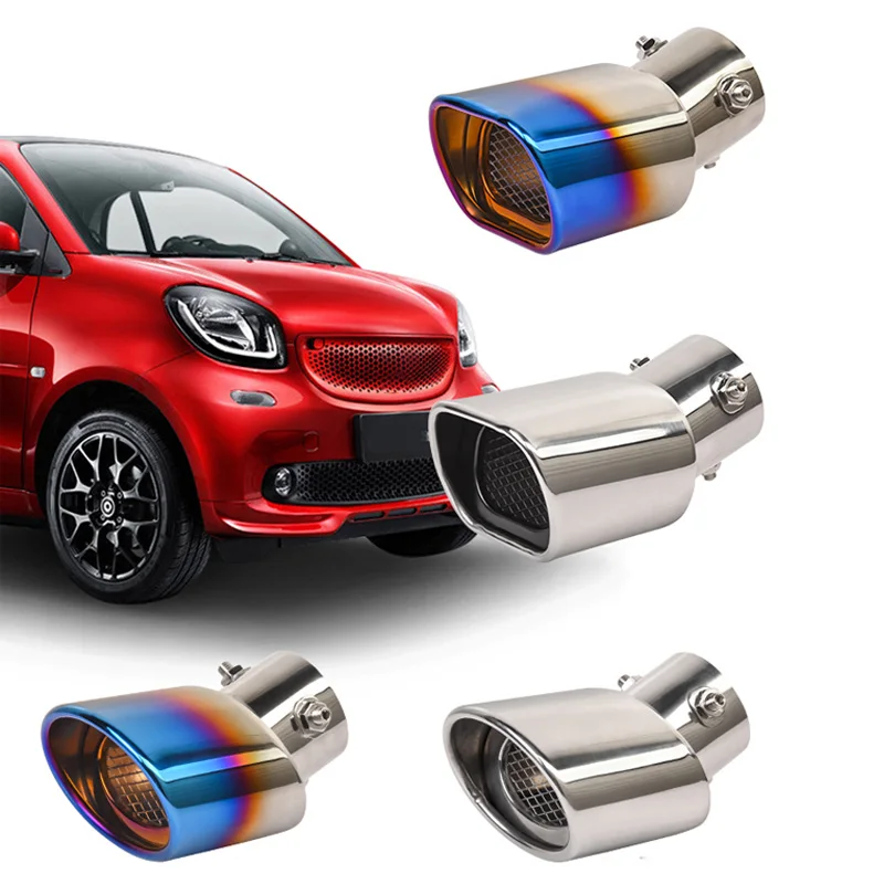 Car Stainless Steel Muffler Tail Throat Exhaust Pipe System Modification Exterior Accessories For Smart 453 Fortwo Forfour
