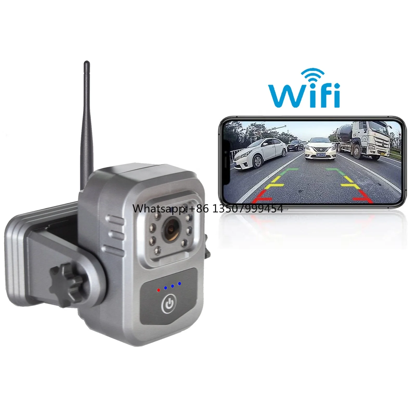 1080P AHD Night View Reverse Backup Camera Strong Magnetic Base Built-in Battery Wireless Mobile Wifi App Access Waterproof Car