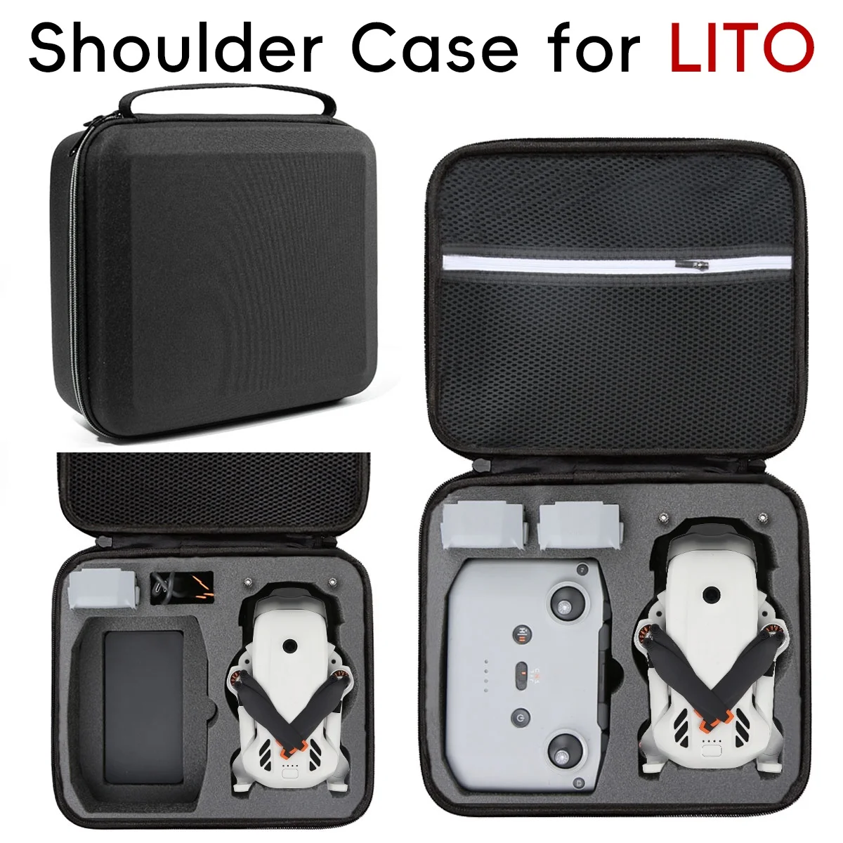 Carrying Case for DJI Lito X1/Lito1,Portable Storage Bag with Handle Travel Hard Case for Drone,Battery, RC-N3 Remote Controller