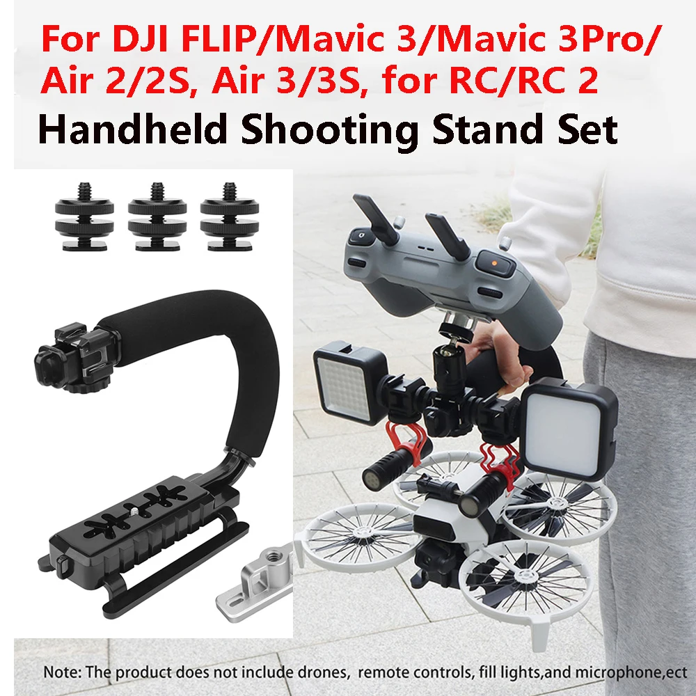 Portable Drone Handheld Shooting Stand Gimbal Stabilizer Grip Handle Bracket for DJI FLIP/Mavic 3/3Pro/Air 2/2S/Air 3/3S RC/RC 2