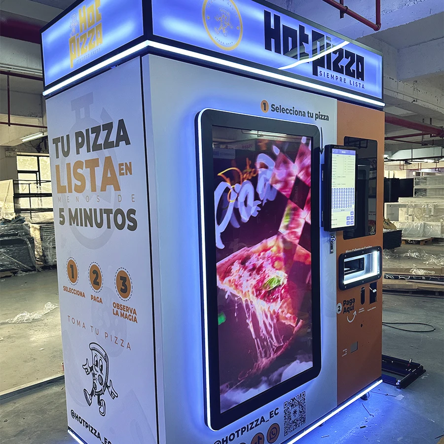 Customized Smart Fully Automatic Pizza Vending Machine With Touchscreen Multiple Payment Options & Remote Monitoring