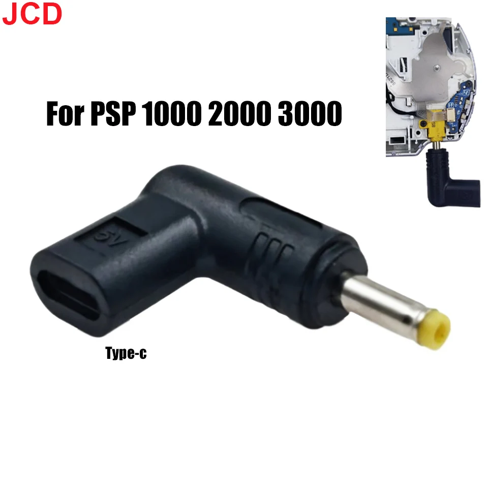 JCD 1pc New For PSP1000/2000/3000 Game DC Jack Plug To USB C Charging Adapter USB C Charger Adapter Converter Type C