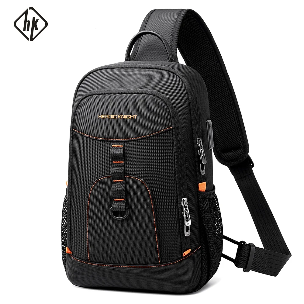 HcanKcan Fashion Crossbody Bag Men Lightweight Work Commute Daypack For 11” Tablet Waterproof Chest Shoulder Pack Travel Satchel