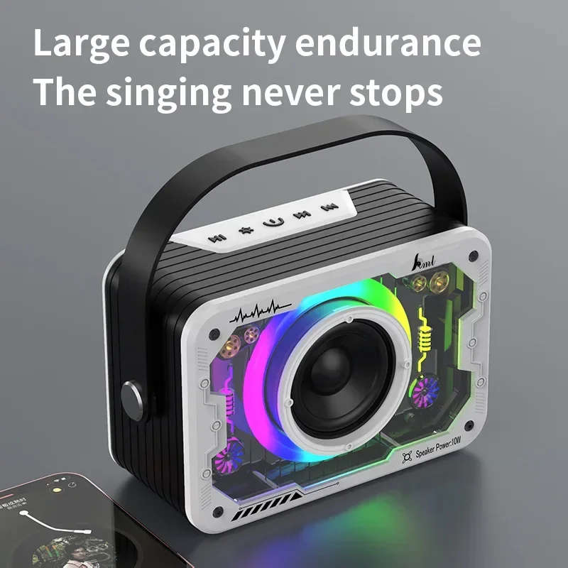 Portable Mini Bluetooth Speaker Stereo Surround High Power Wireless Dual Microphone Outdoor KTV Party Bluetooth Player Karaoke