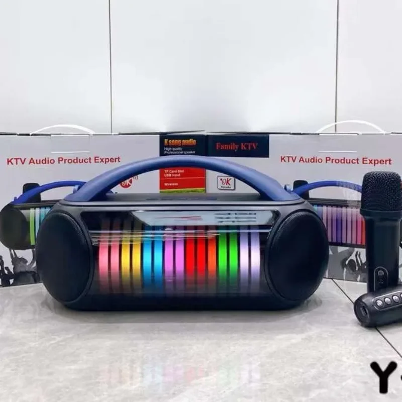 Y-15 Wireless Bluetooth Speaker w/Dual Microphone Subwoofer Stereo Outdoor Home Desktop Multi-function Colorful Lights Luminous