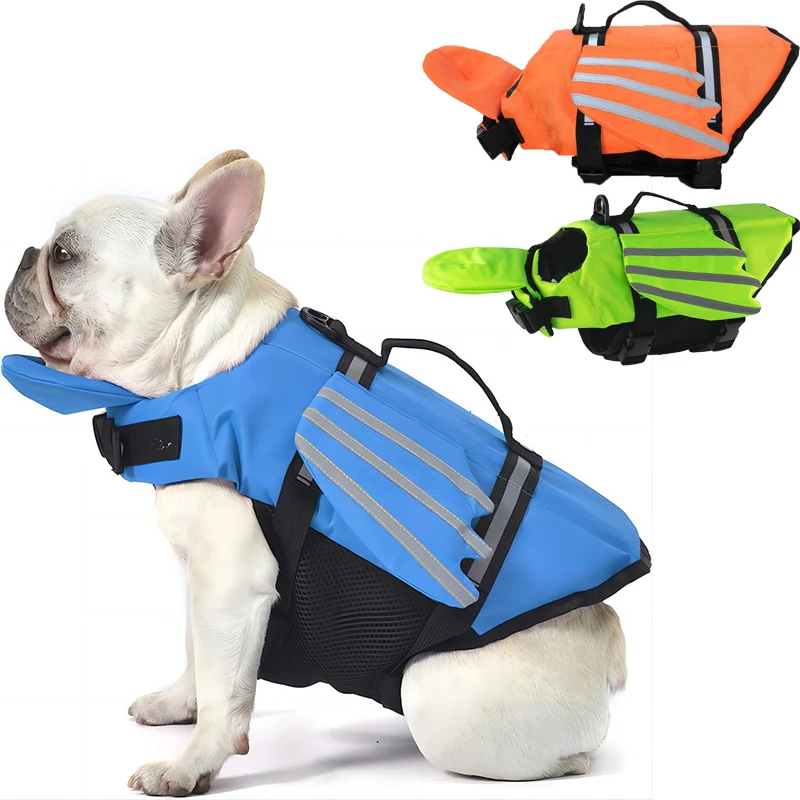 Dog Life Jacket Reflective Adjustable Summer Large Dogs Swimwear Safety Vest Surfing Sailboat Enhanced Buoyancy Pet Life Jacket