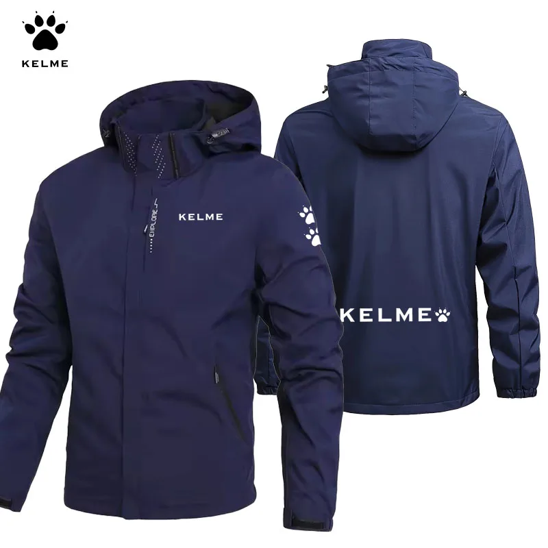 KELME Waterproof and Windproof Jacket for Men (2026 New Model) -Hat detachable -Outdoor Mountaineering and Travel Jacket for Men