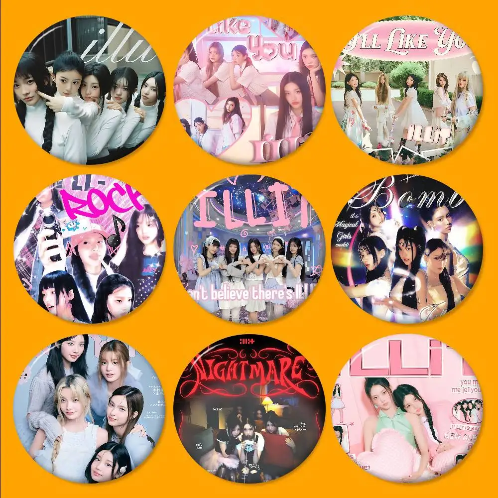 Popular K-pop Group I-Illit Anime Brooches Cute Cartoon Badge Jacket Jeans Lapel Pin Gift Accessorie