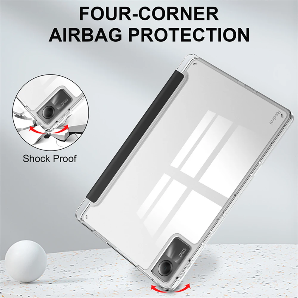 Smart Case with Pencil Holder for Redmi Pad SE 11 2 Pro 12.1 K for Xiaomi Mi Pad 5 6 7 Pro 11 12.4 11.2 Cover