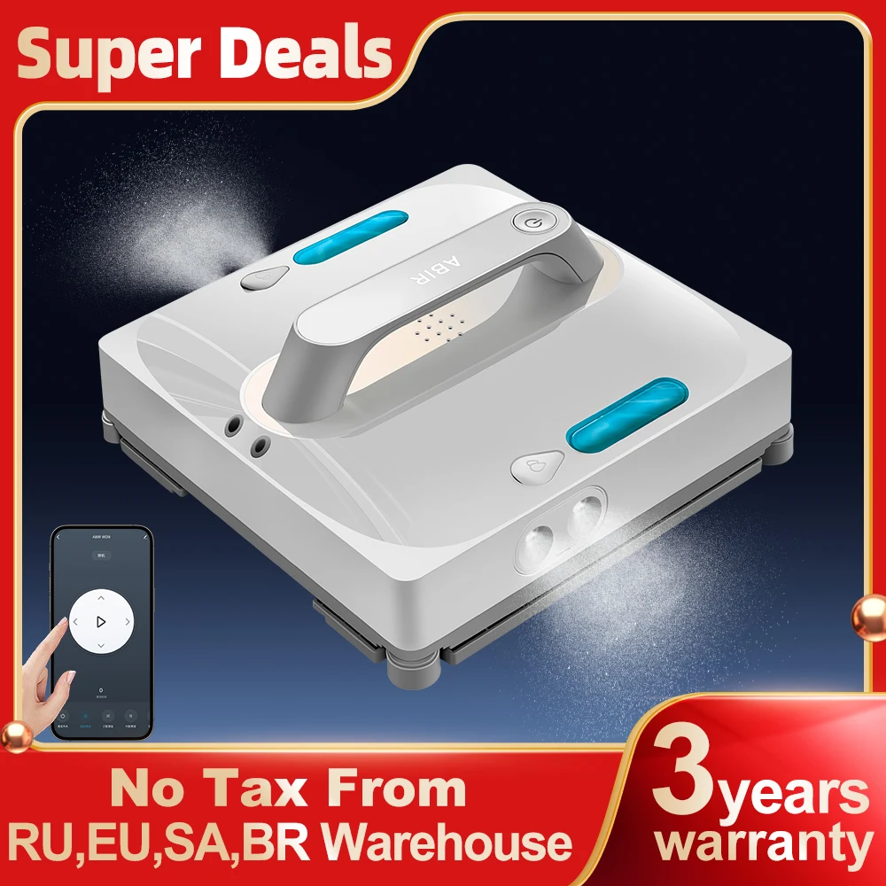 Window Vacuum Robot Cleaner WD9,4-Way Water Spray, Floating Scraper Tech,Wet Dry Scrape & Wipe in One,Home Wall Glass Cleaning