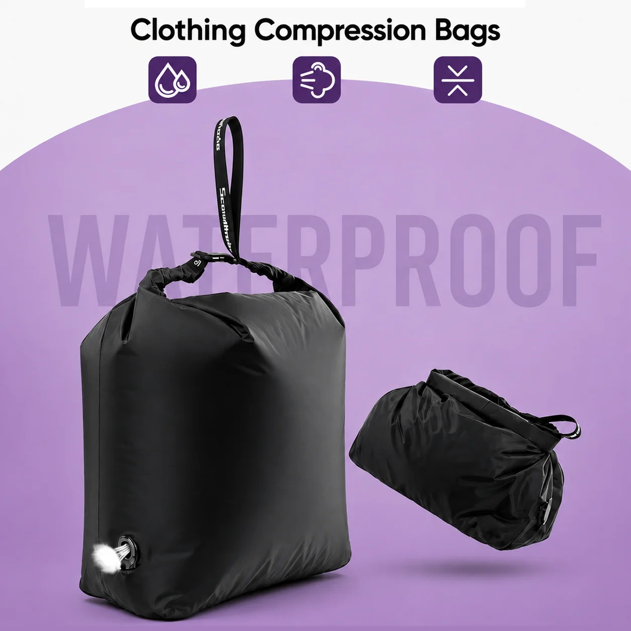 Luggage Vacuum Compression Bag Pump Free Reusable Vacuum Storage Bag 70% Space Save Waterproof Travel Clothes Sealed Packing Bag