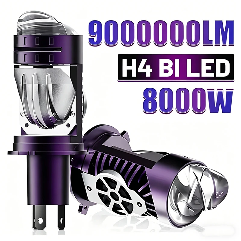 8000W H4/9003/HB2 LED Headlight Bulb Projector Lens Canbus Super Bright LED 9000000LM 6000K Hi/Low Light Apply to Car&Motorcycle