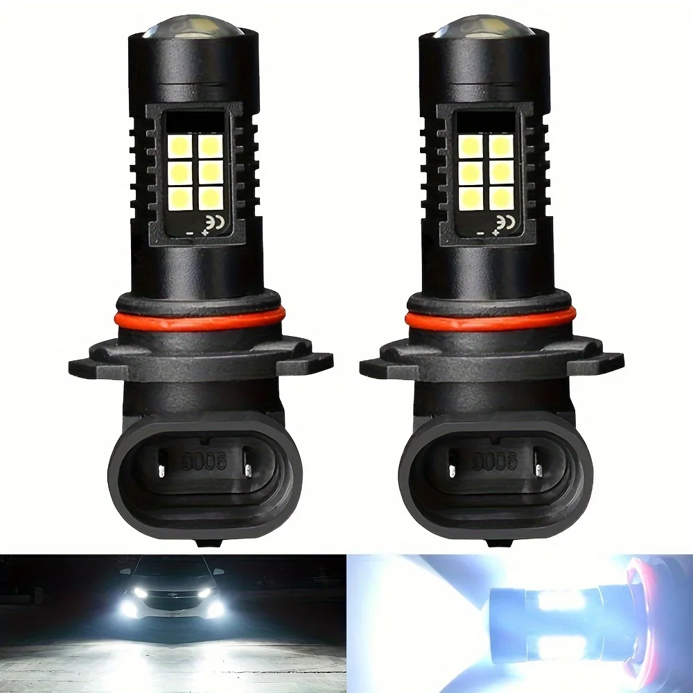 2pcs H10 9145 9140 9005 HB3 9006 HB4 21SMD LED Fog Light Bulbs Auto Car Driving Lamp 6000K Super White Driving Light