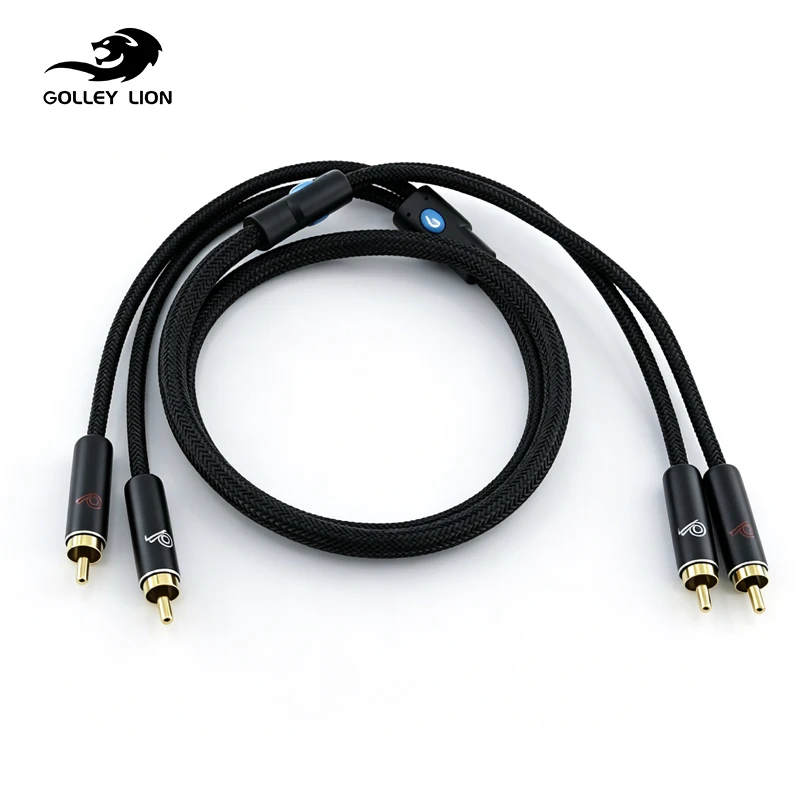 2RCA to 2RCA Stereo Audio Cable with Nylon Braid Gold-Plated Connectors, for Home Theater, HDTV, Gaming Consoles, Hi-Fi Systems