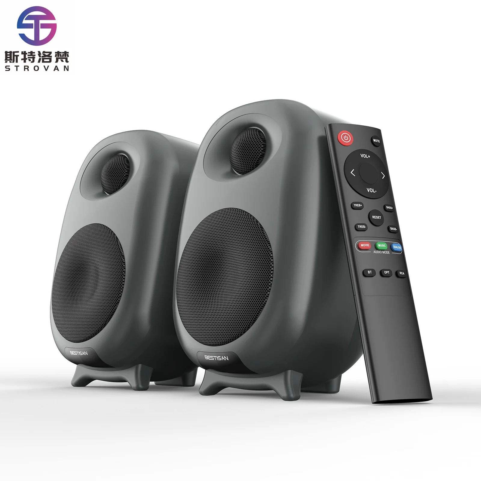 3-Inch High-End Audiophile Stereo Home Speakers Fashionable Sculpt Gaming Party Speakers Two-Way Bookshelf Active Hi-Fi Speaker