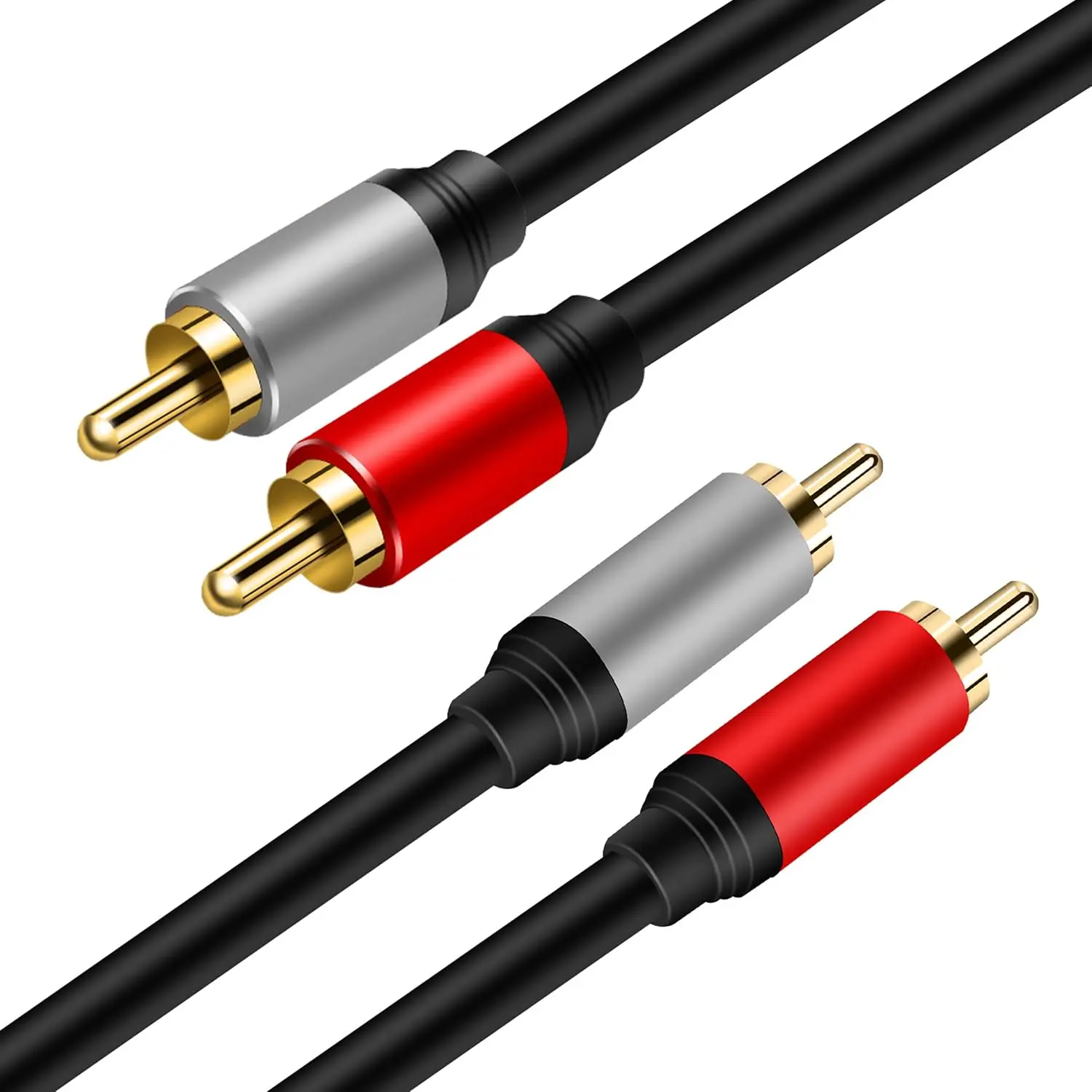 2RCA to 2RCA Cable,Gold-Plated 2 RCA Male to 2 RCA Male Stereo Audio Cable for Home Theater, HDTV,Gaming Consoles,Hi-Fi Systems