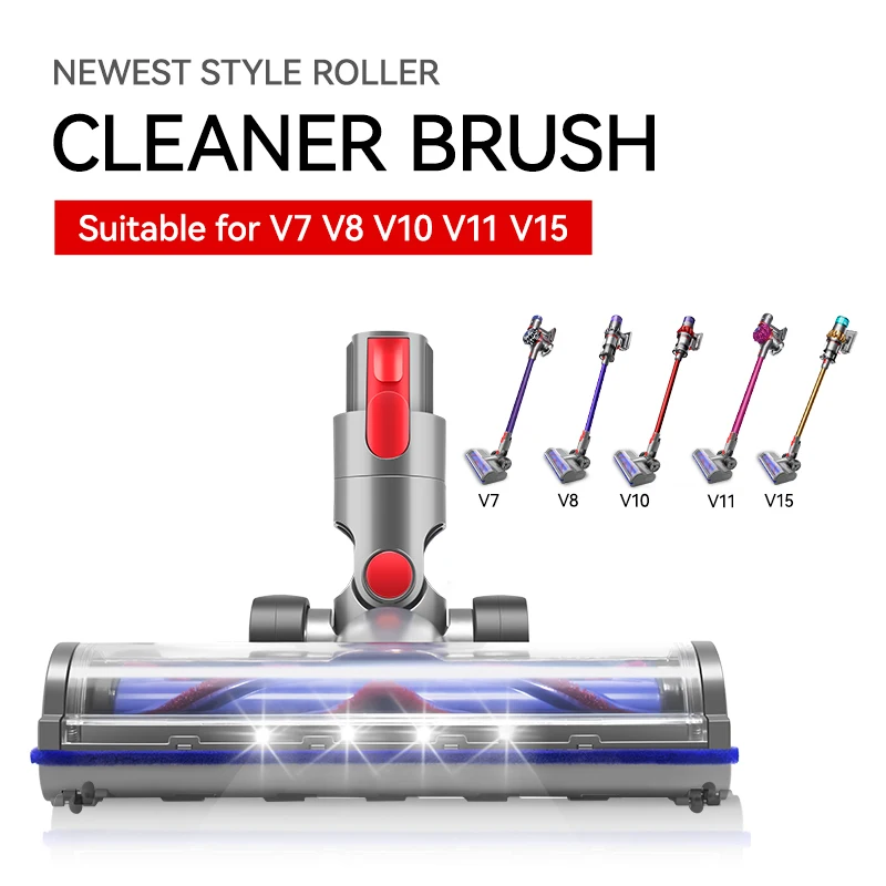 Upgraded Direct Drive Brush Heads Nozzles for Dyson Vacuum Cleaners V10 V11 V8 V7 SV12 V14 V15 Slim/V12/G5 Replaceable Parts LED