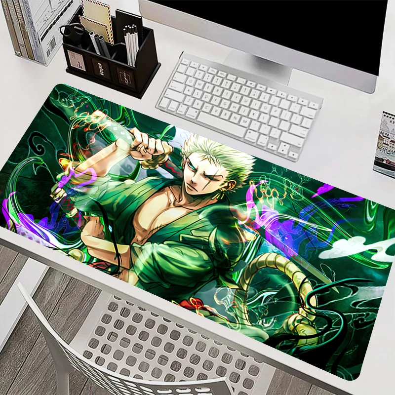 Mouse Pad PC Accessories Keyboard Pad Office Desk Mat Anti Slip HD One Piece Zoro Mousepad Rubber Tablet Pad Gaming Extended Pad