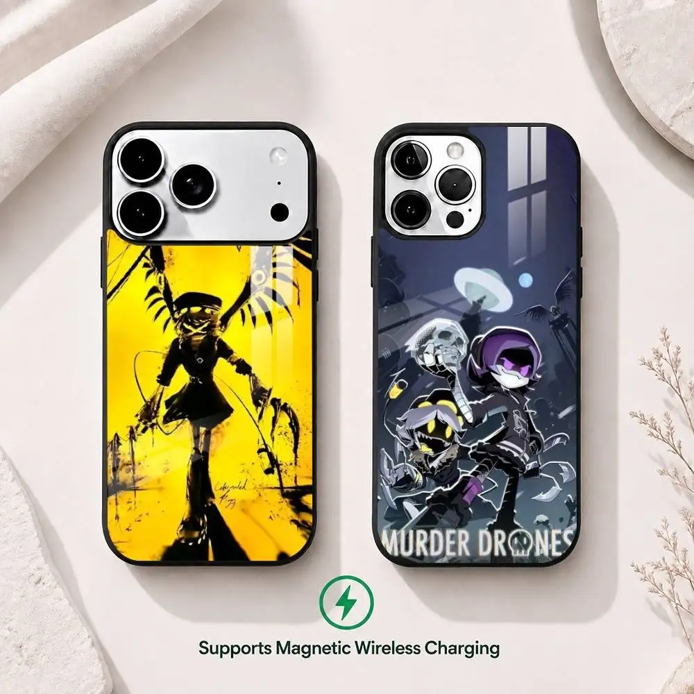 Cartoon M-Murder Drones  Phone Case For iPhone17,16,15,14,13,12,11 Plus,Pro Supports Magnetic Wireless Charging