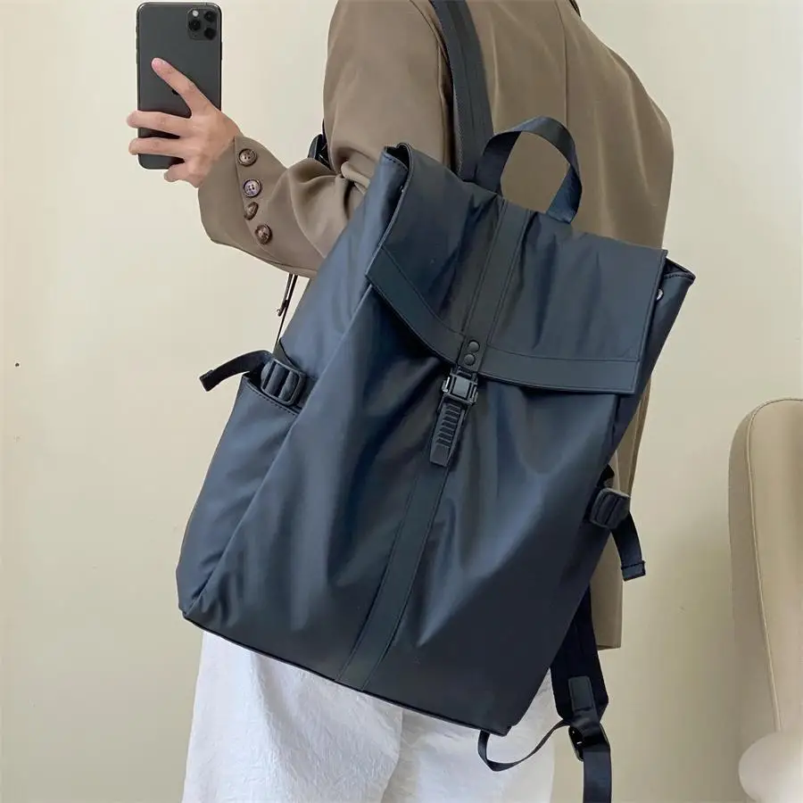 Large capacity commuter backpack men's computer business bag college student travel backpack women's black premium handbag