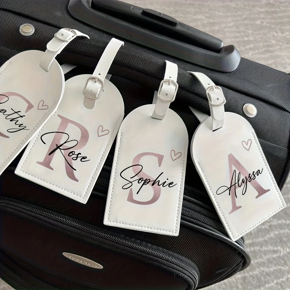 Custom Name Tag Font Name/Initials Wedding Travel Gift Customizable Letter (A-Z) Premium Luggage Identifiersuitable for Bags