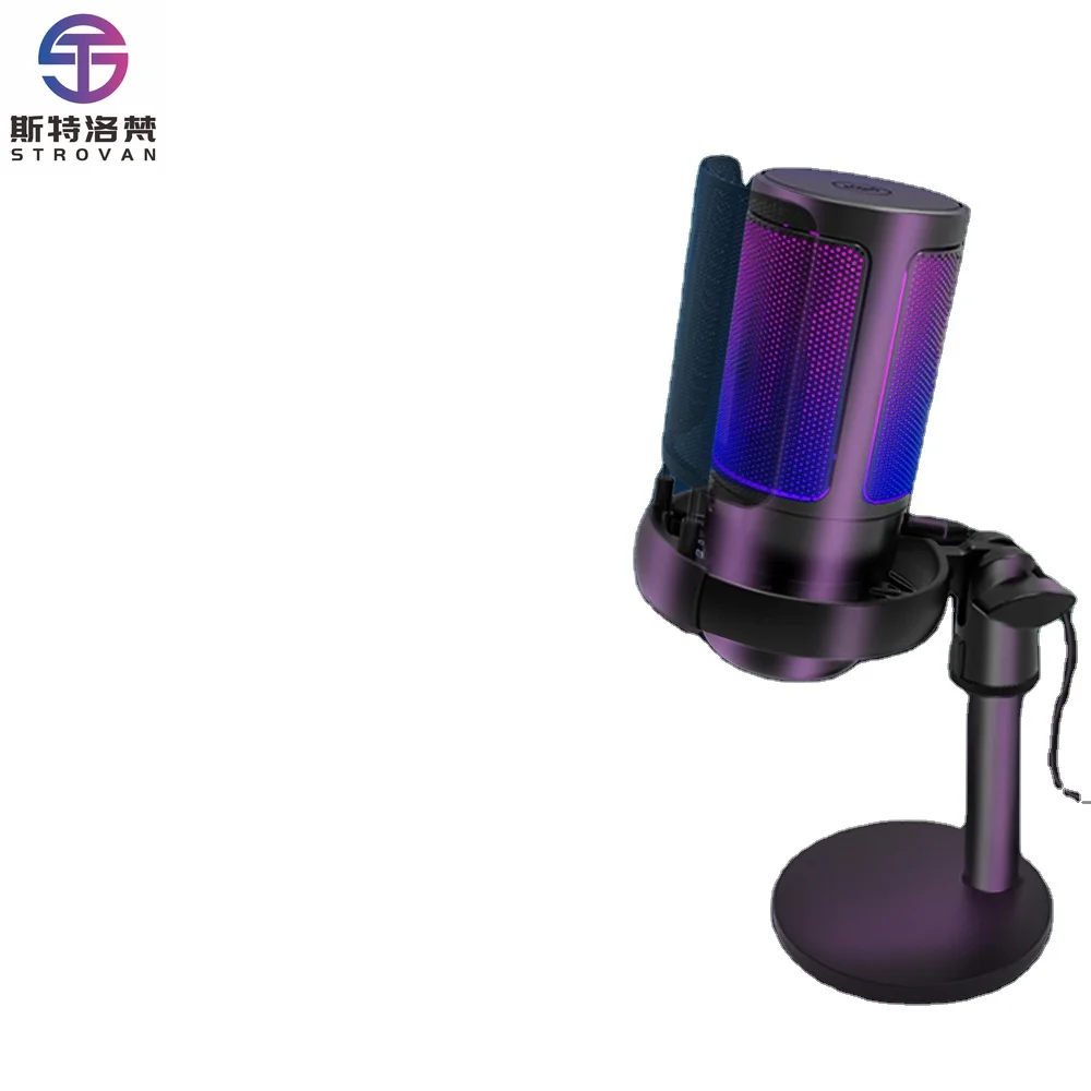 ME6S USB Computer Microphone for Electronics Desktop Microphone  Professional Condenser RGB Gaming Microphone for Live
