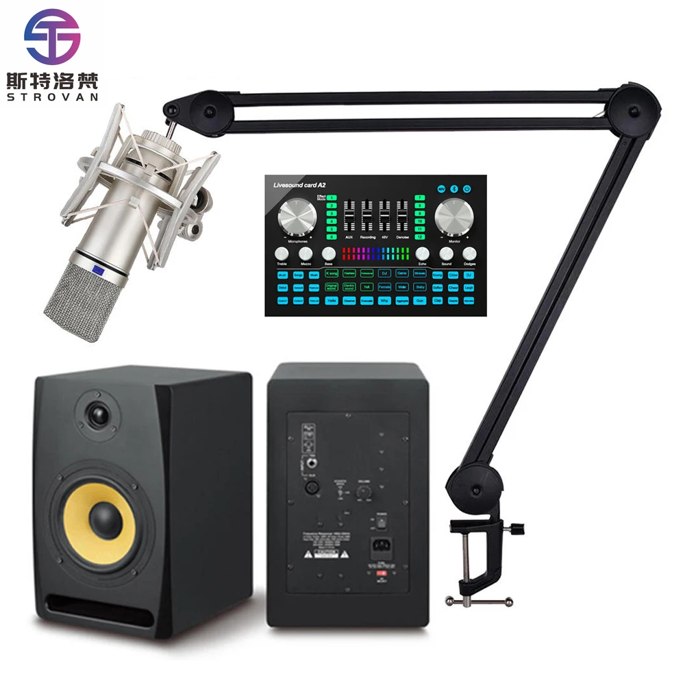 Professional XLR Condenser Microphone USB Microfone With Software EQ for Podcast Gaming Sound Card phone Speaker Bundles