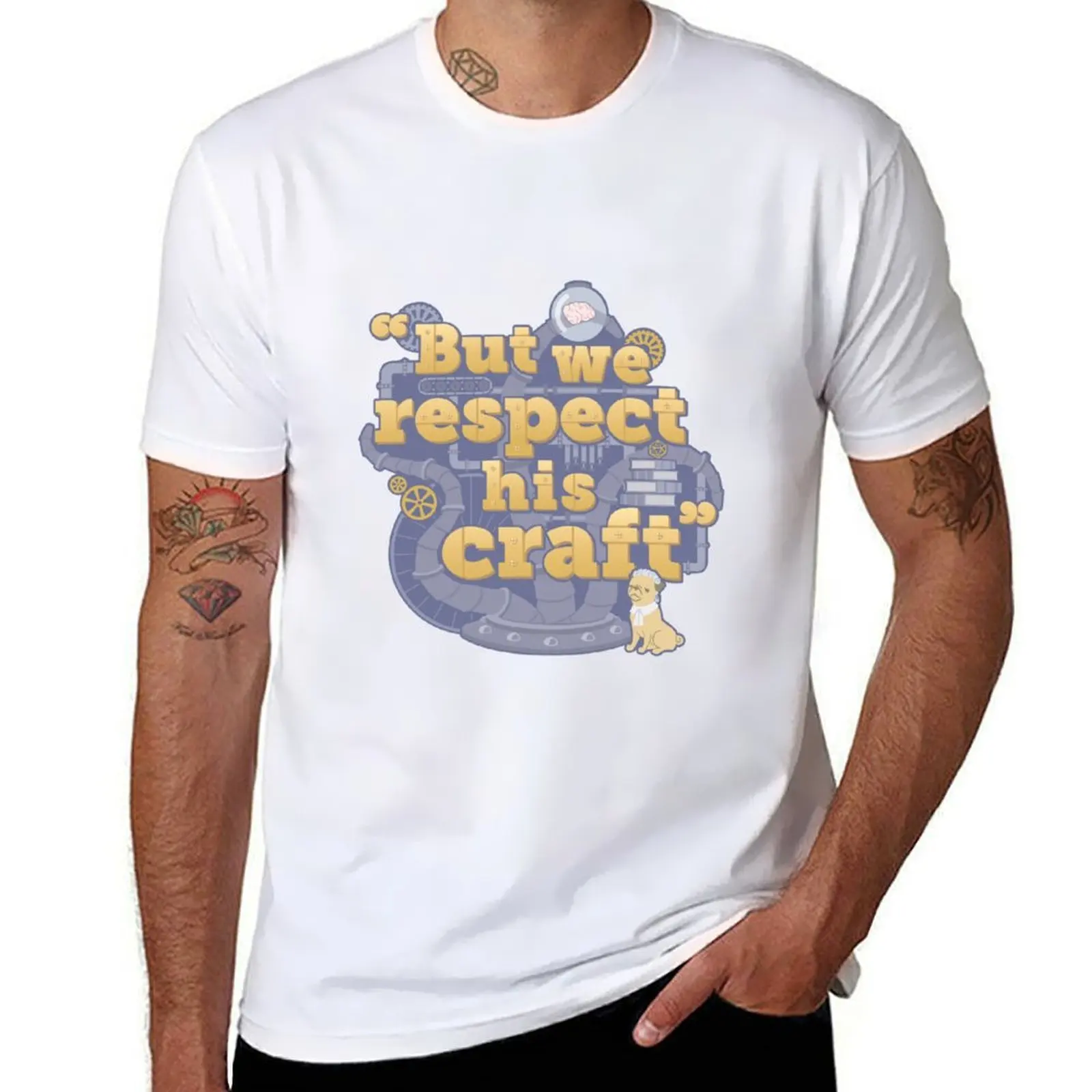 Rusty Quill Gaming But We Respect His Craft T-Shirt t shirts with prints g man t shirts for men T-Shirt