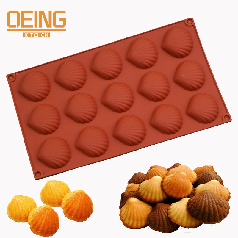 Food Grade Madeleine Cake Mold Shell Shaped Silicone Baking Cookie Biscuit Mold DIY Bakeware Pan Mould Kitchen Accessories
