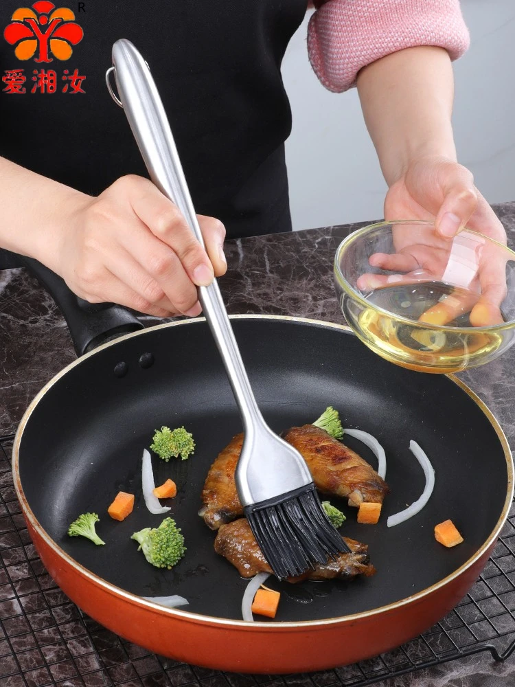 Silicone Oil Brush, Heat Resistant, BBQ, Food, Pastry, Stainless Steel, Barbecue, Kitchen, Novel, Accessories