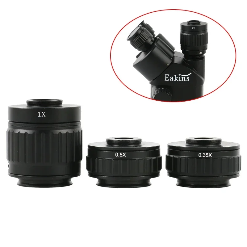1X 0.35X 0.5X C Mount Lens Adapter Focus Adjustable Camera Installation C Mount Adapter to New Type Trinocular Stereo Microscope