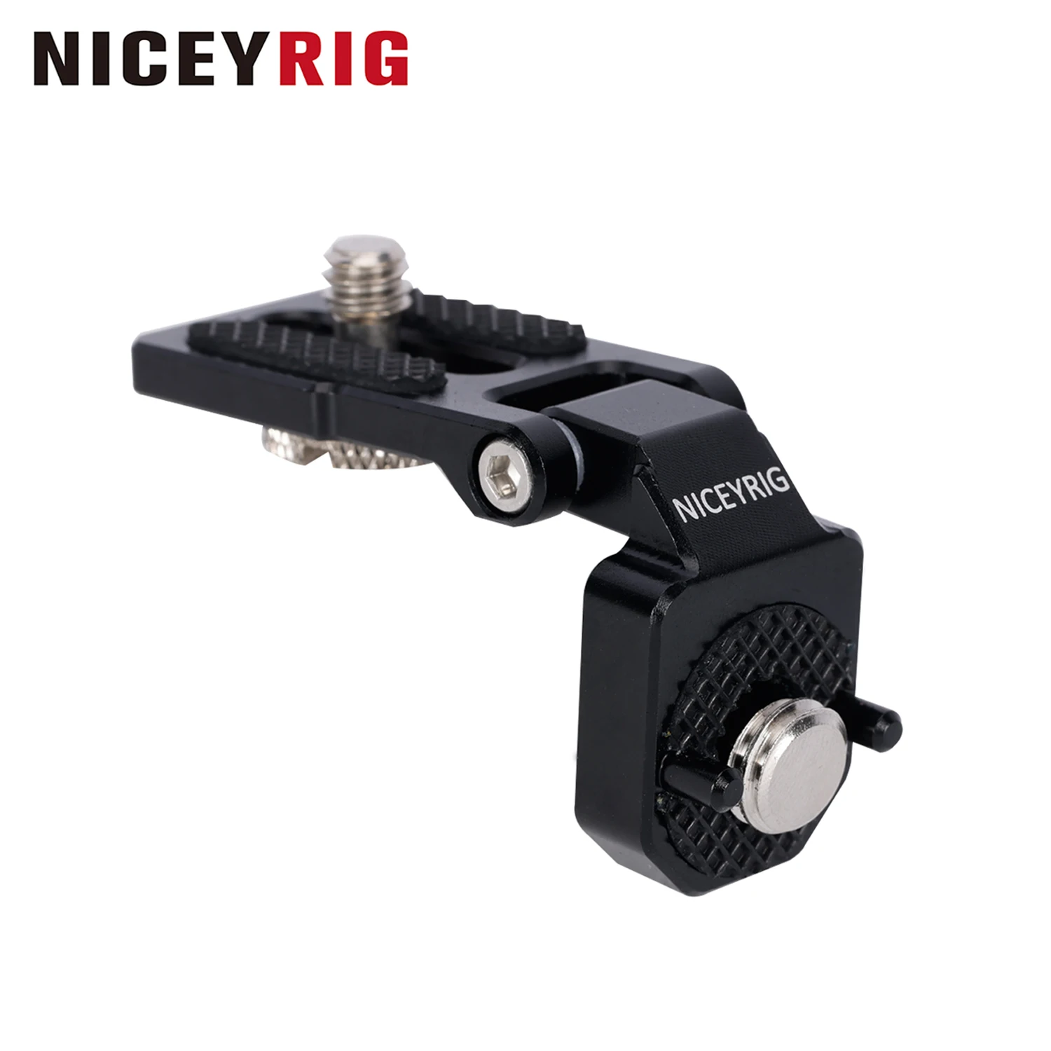 NICEYRIG Right-Angle Bracket Mini L-Shape Mounting Plate for ARRI Thread 180 Degree Adjustment Video Accessory Expansion Mount