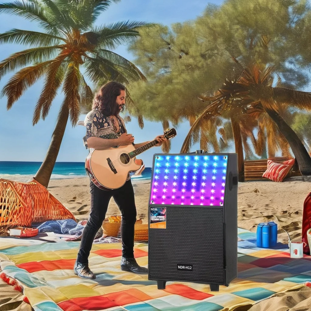 NDR-H12 12 Inch Portable Woofer Speakers Home DJ Bass Subwoofer Box Home Theatre Stage Computer Parties Mini Design DC