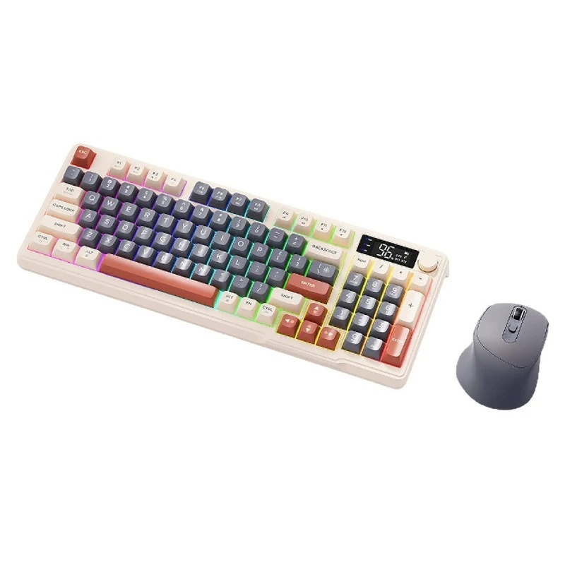 Dual-mode Bluetooth wireless keyboard, rechargeable silent notebook with screen wireless keyboard