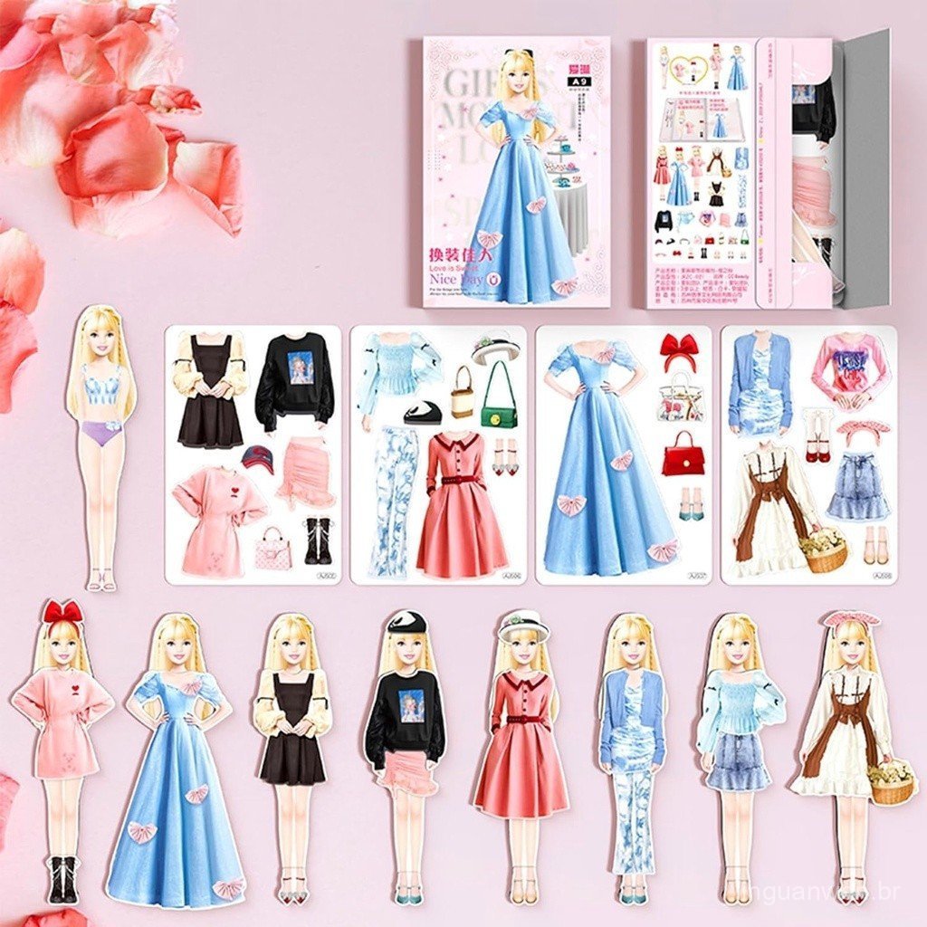 Magnetic Dress Up Faking Play Clothes Toys Magnetic Stickers Paper Created Imagine Set  Magnetic Dress Paper Doll