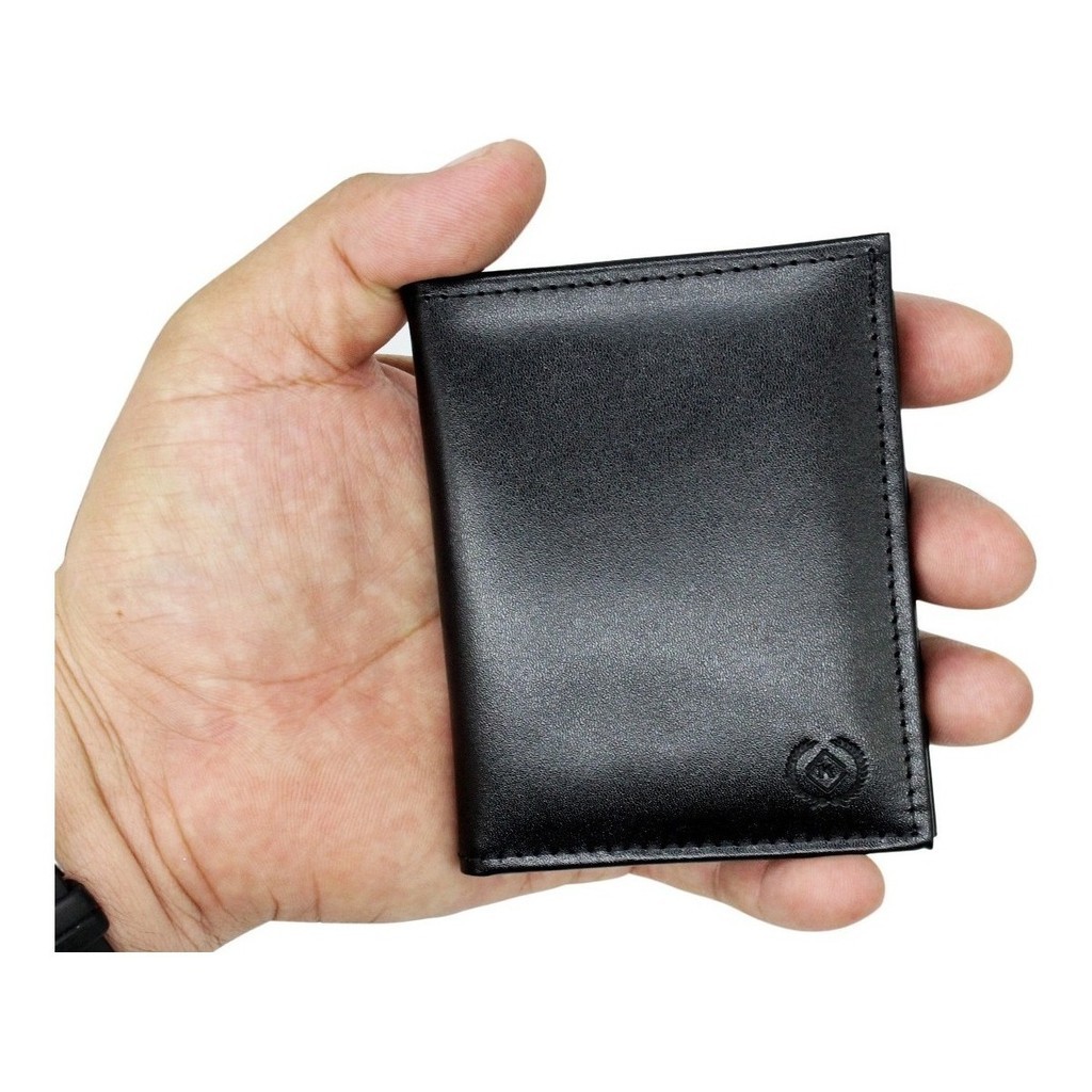 Porta Cartão Masculino Kartmen Couro Legítimo RFID Compacto com Chaveiro Premium
