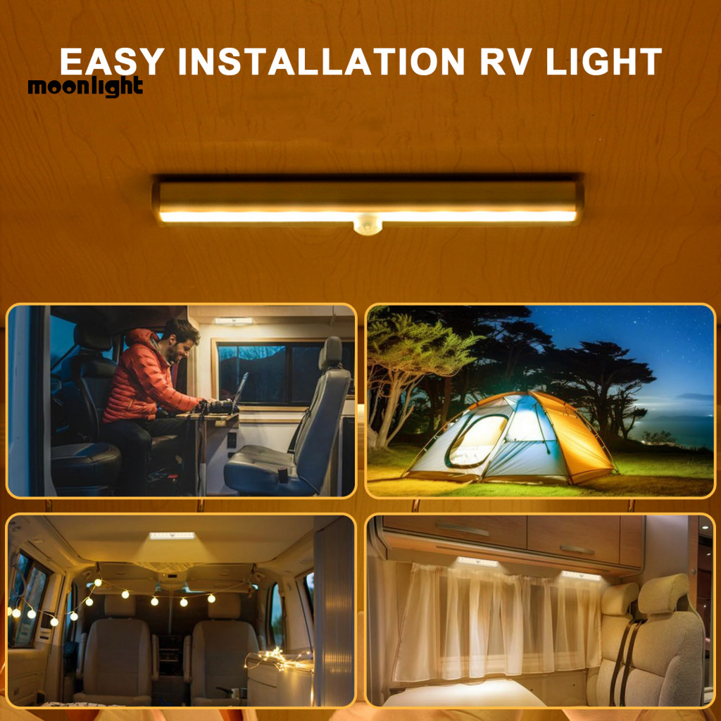 3pcs Rv Step Light Motion Sensor Led Night Lamp Battery Operated Magnetic Strip for Motorhome Trailer Camping Car Outdoo