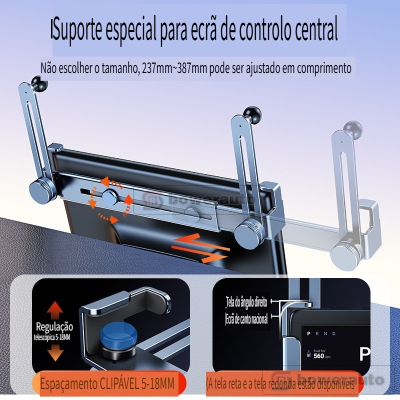 Car Screen Phone Mount Aluminum Magnetic Gravity Dual Holder for Center Console Universal